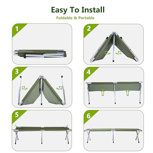 Folding Camping Cot with Carry Bag P7480