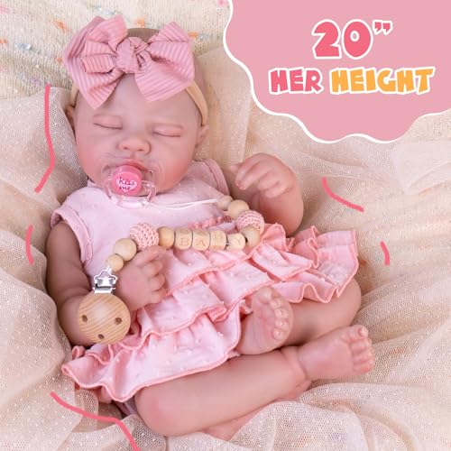 20-Inch Reborn Baby Doll with Poseable Limbs and Feeding Kit C758499