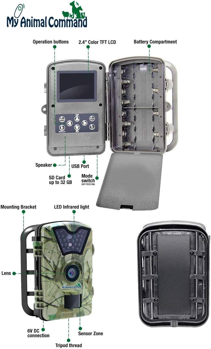 12MP Solar Trail Camera with Night Vision Motion Activated IP66 Waterproof 1080p Q24024