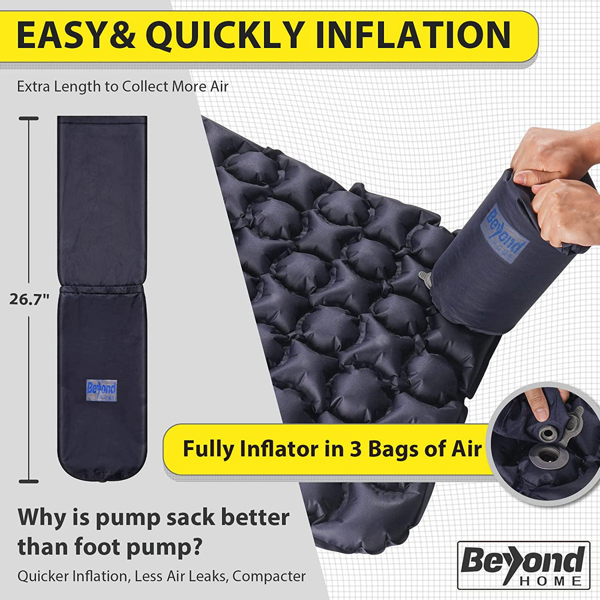 Navy Blue One Person Camping Mattress Z29862