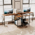 L-Shaped Corner Computer Desk 67 Inch with Shelves W9865