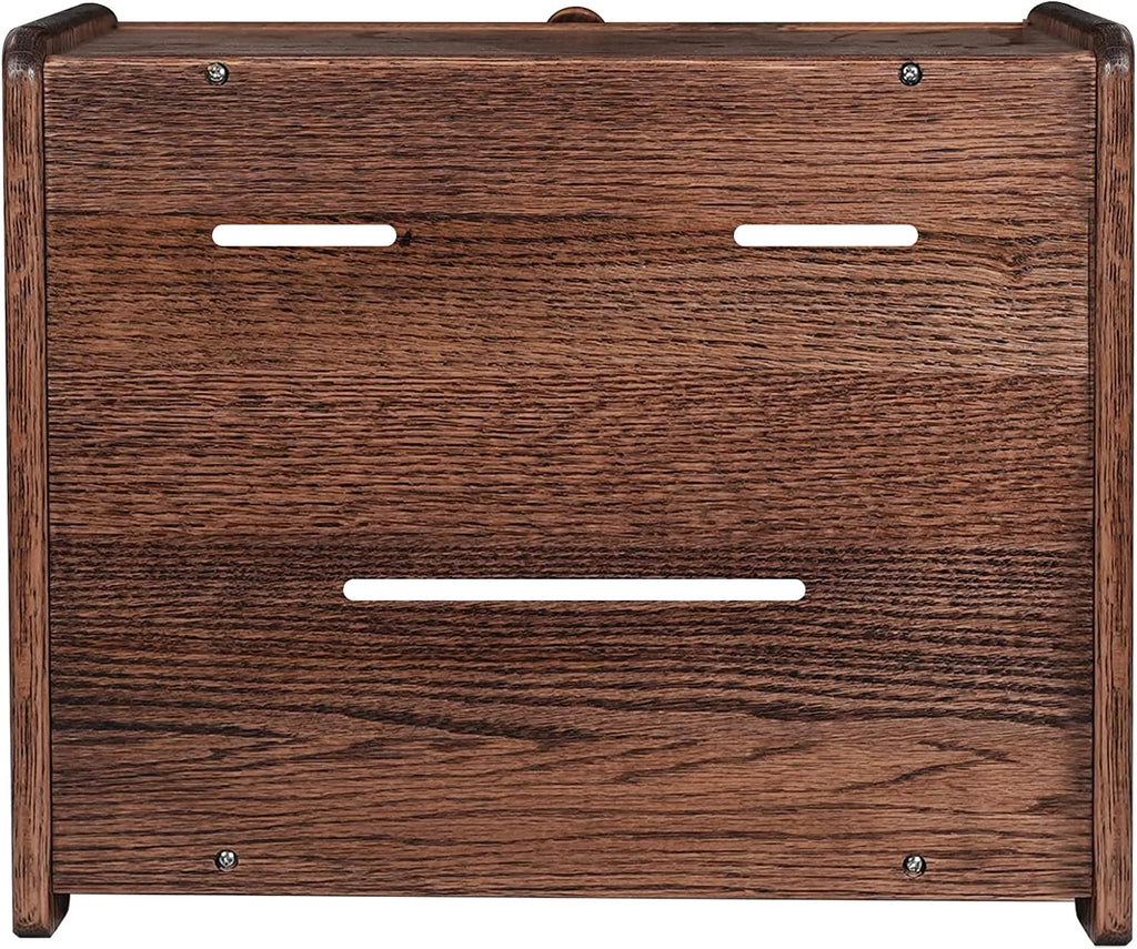 Solid Wood Oak Bread Box with Clear Window B872