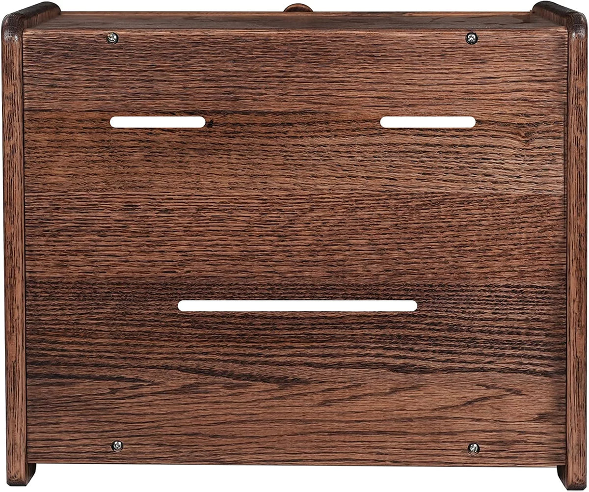 Solid Wood Oak Bread Box with Clear Window B872