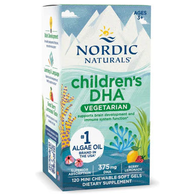 Children's DHA Vegetarian Berry Lemonade 120 Mini Chew Softgels H8099
