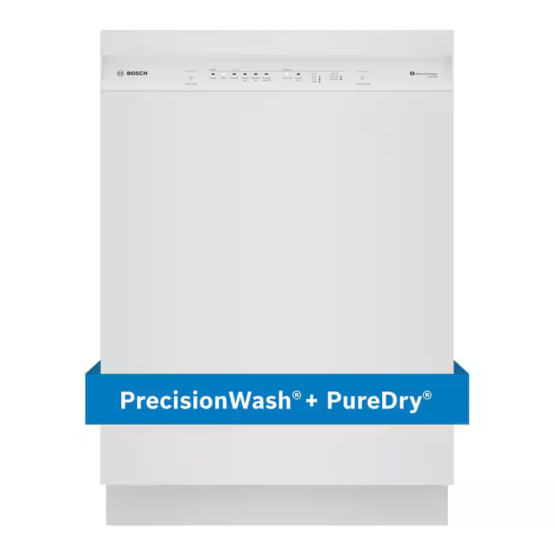 White Front Control Tall Tub Dishwasher with Stainless Steel Tub M3855