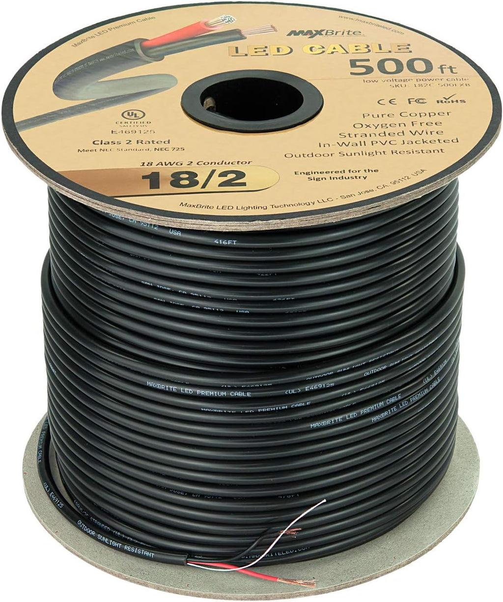200 ft 18AWG 2 Conductor Black Sleeve Speaker Wire A21063