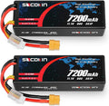 2 Pack 11.1V 7200mAh 80C Hard Case Lipo Battery XT60 Plug R387
