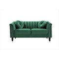 Green Tufted Back Loveseat V4772