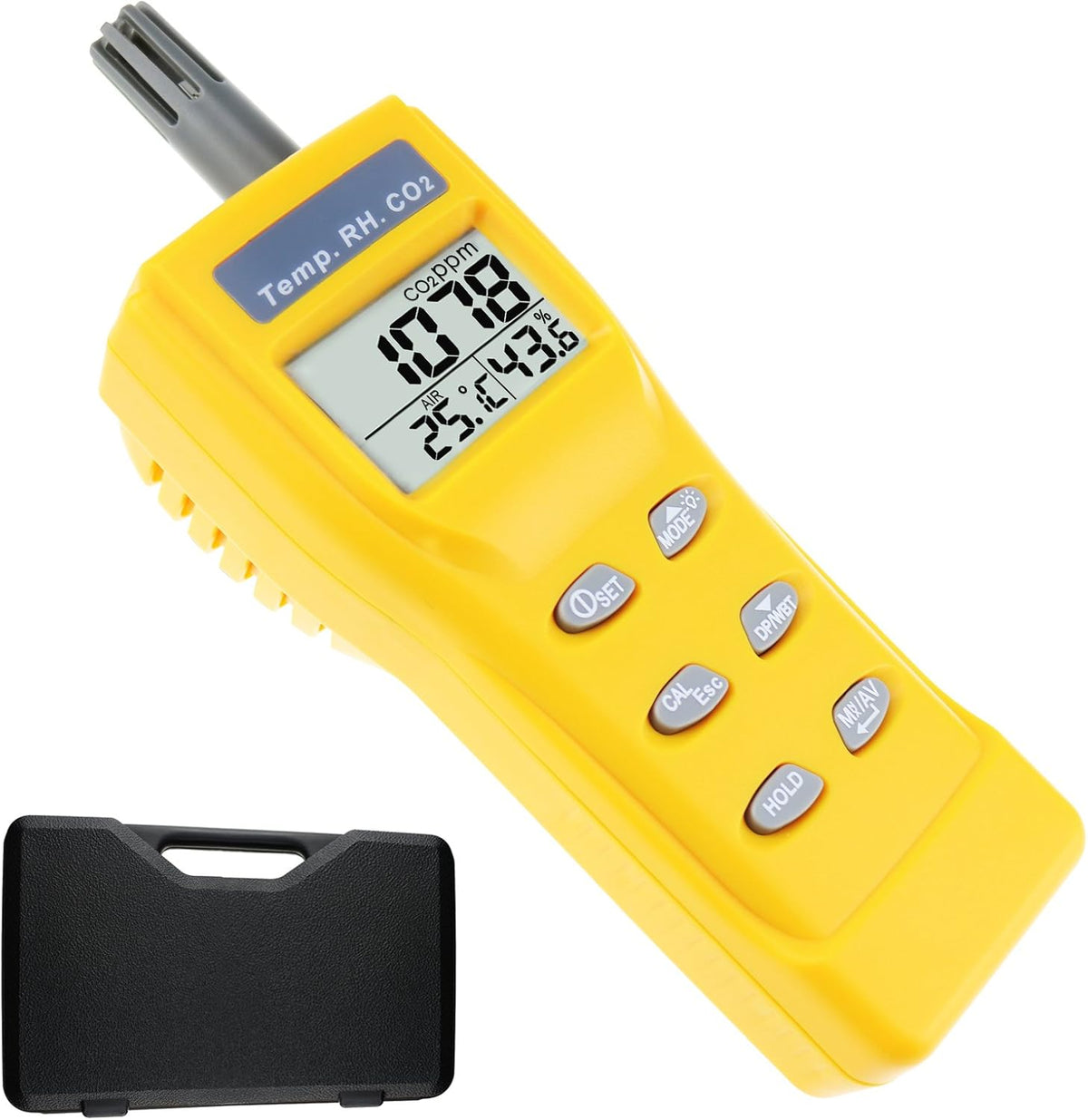 CO2 Detector Temperature Humidity 9999ppm NDIR Air Quality Monitor R5557