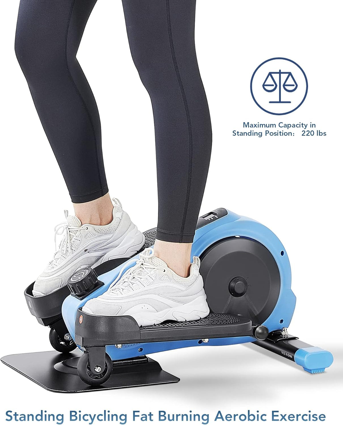 Under Desk Elliptical Pedal Exerciser with 8 Levels Adjustable Magnetic Resistance and LCD Monitor U238