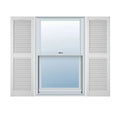 White Vinyl Open Louver Shutters H718