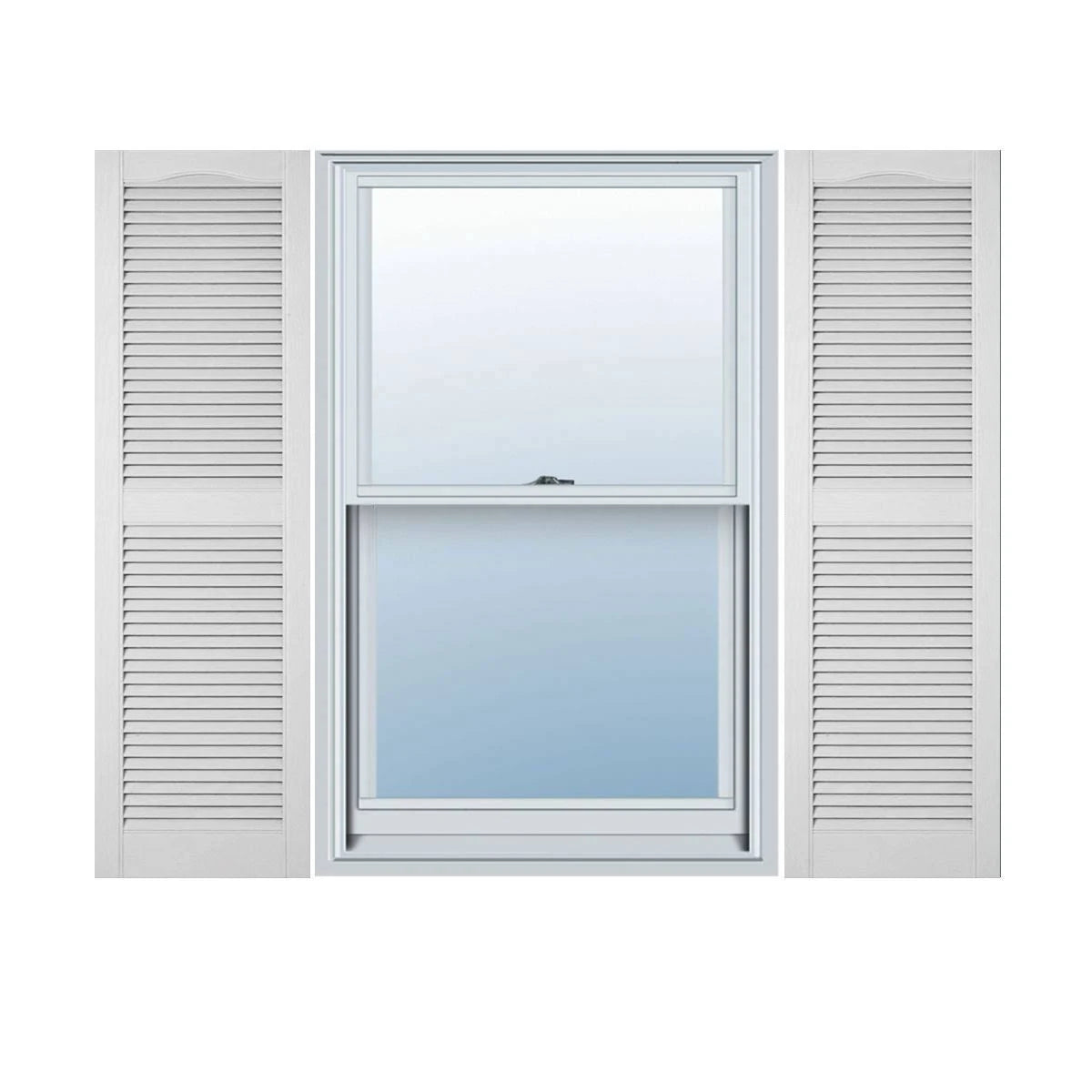 White Vinyl Open Louver Shutters H718