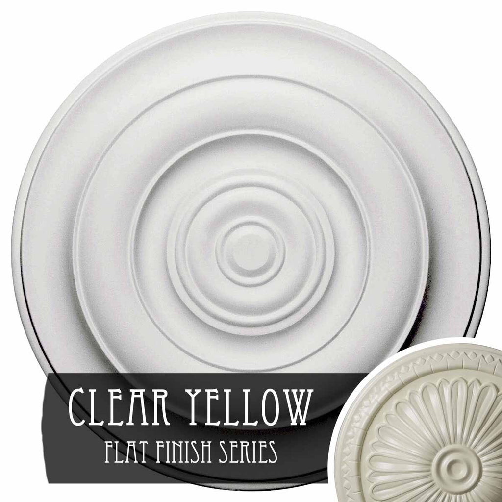 18x22OD x 1 1/2x22P Hand-Painted Clear Yellow Ceiling Medallion L638