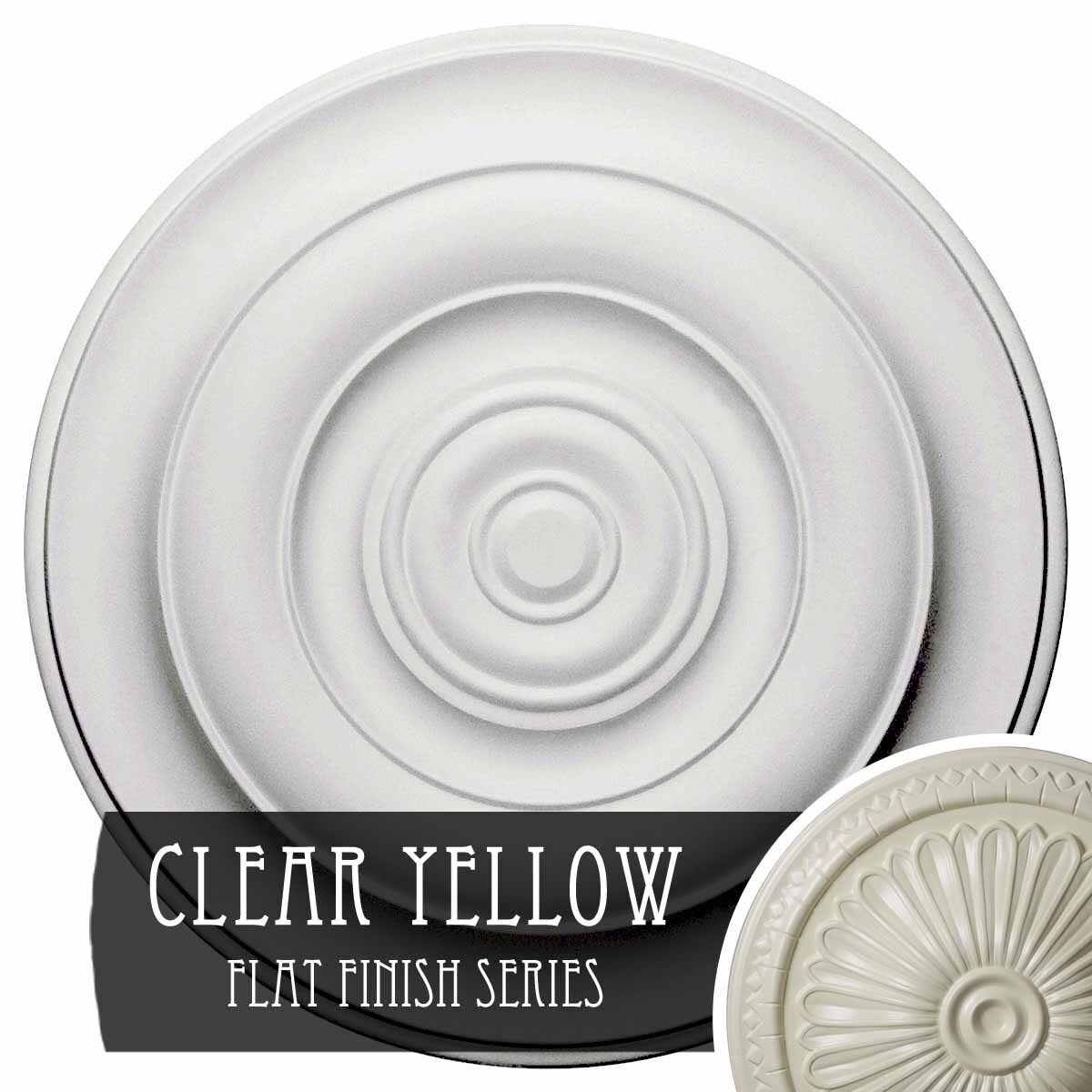 18x22OD x 1 1/2x22P Hand-Painted Clear Yellow Ceiling Medallion L638