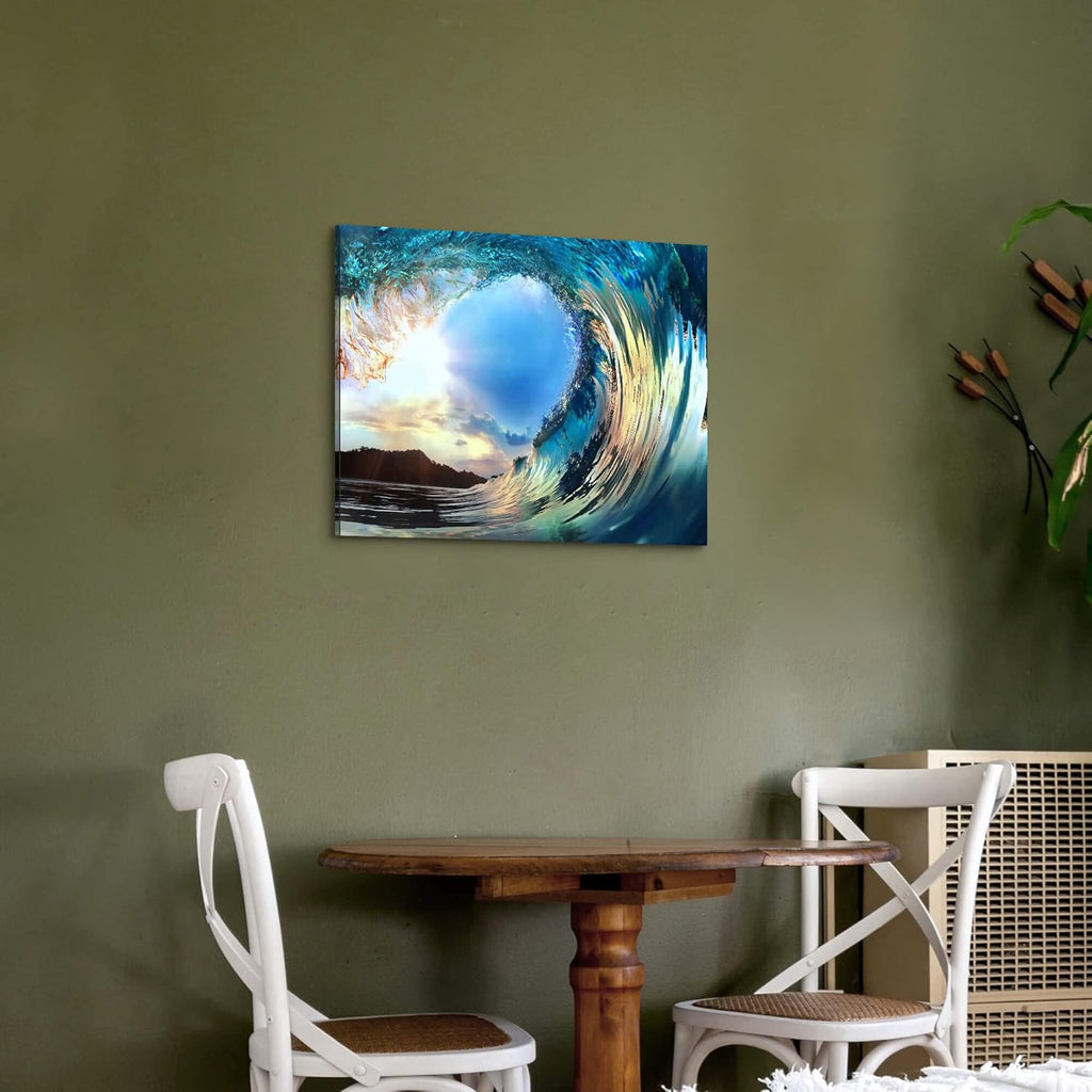 Blue Ocean Waves Canvas Wall Art V46556