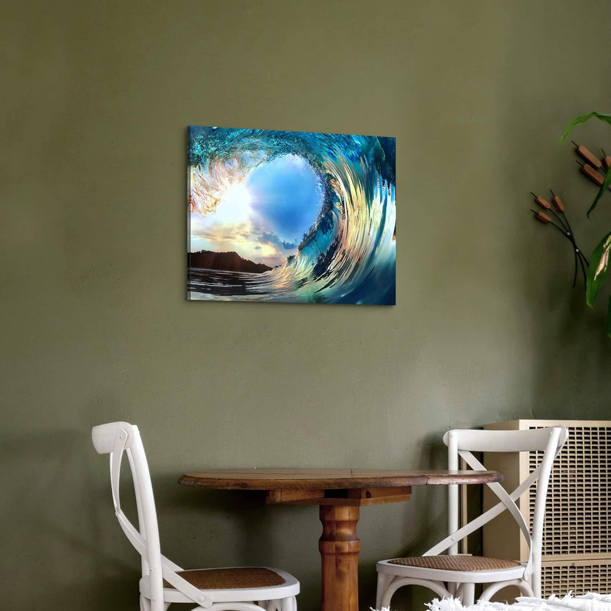 Blue Ocean Waves Canvas Wall Art V46556