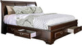Brown Cherry Wood Queen Storage Platform Bed J101759