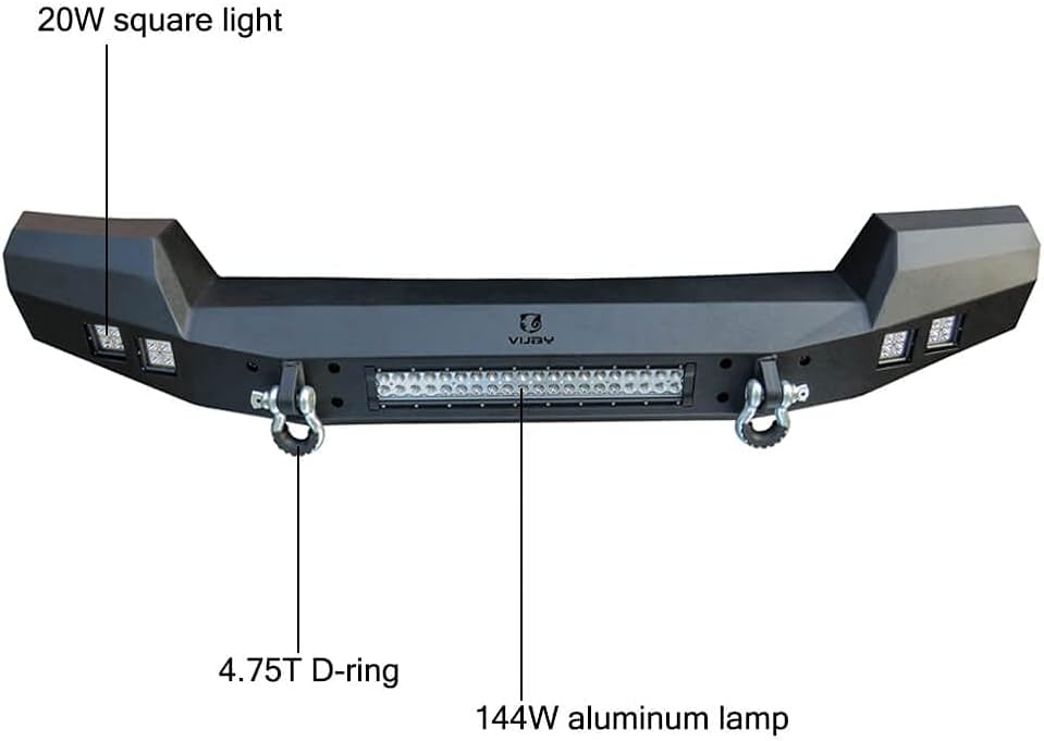 Front and Rear Bumper with LED Lights and Tire Carrier J755786