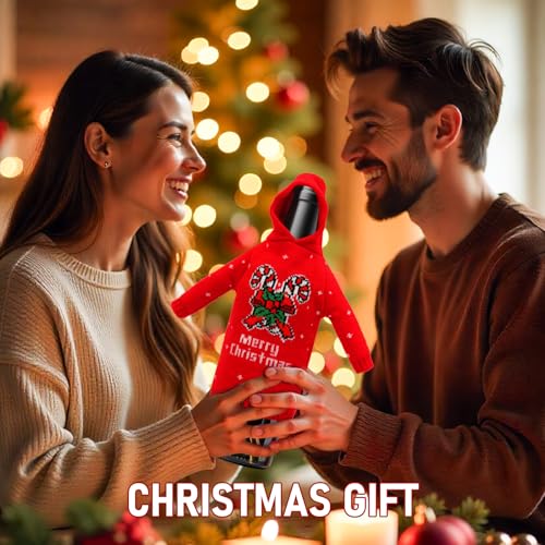 3Pcs Christmas Wine Bottle Covers Knitted Hoodie C234182