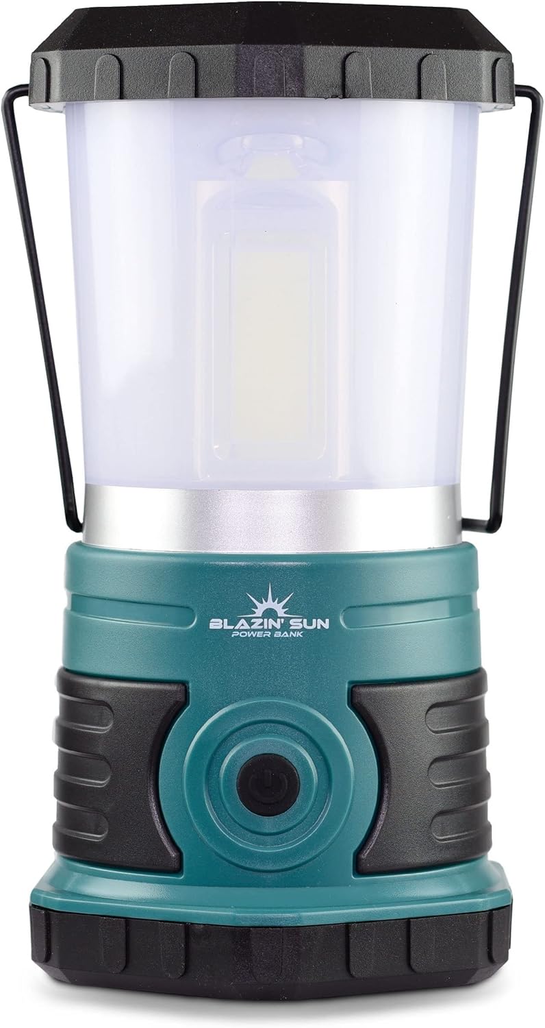 Teal Rechargeable LED Lantern with Power Bank, Pack of 2 L711869