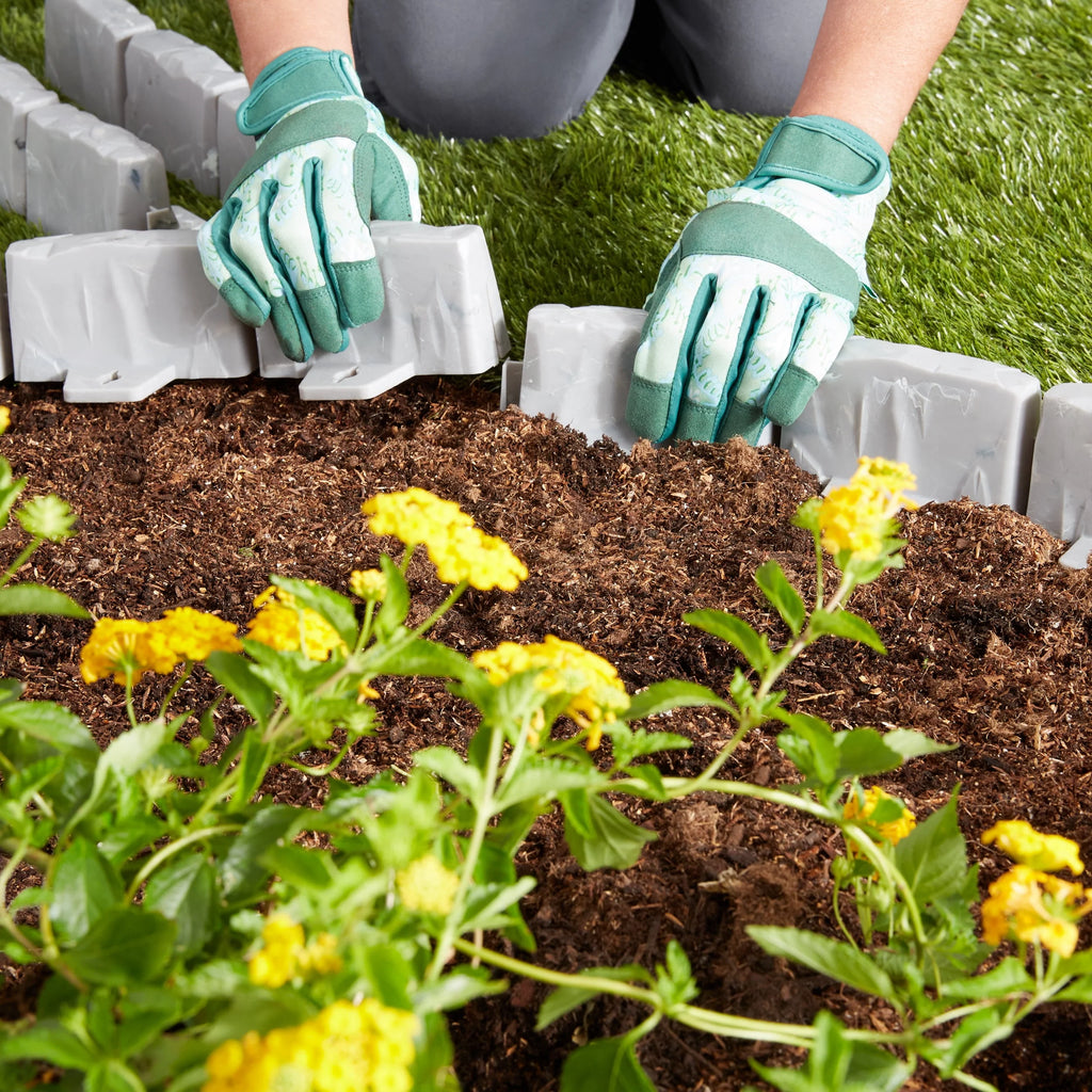 Faux Stone No-Dig Landscape Edging 10-ft. Plastic Gray T3130