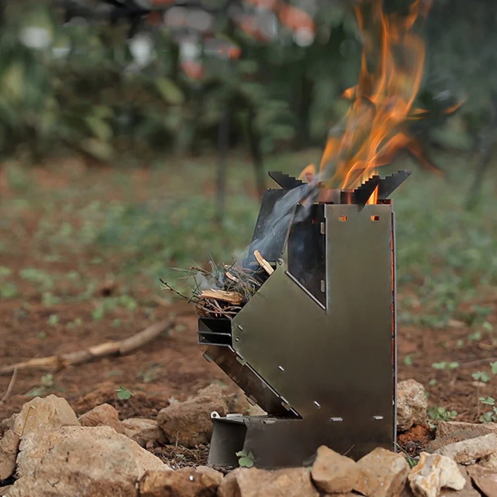Collapsible Stainless Steel Wood Burning Stove N30561