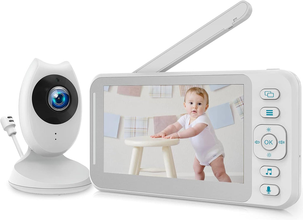 White 4.3 inch LCD Video Baby Monitor with Camera and Audio J4135