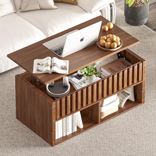 Lift Top Coffee Table with Storage Shelf U749
