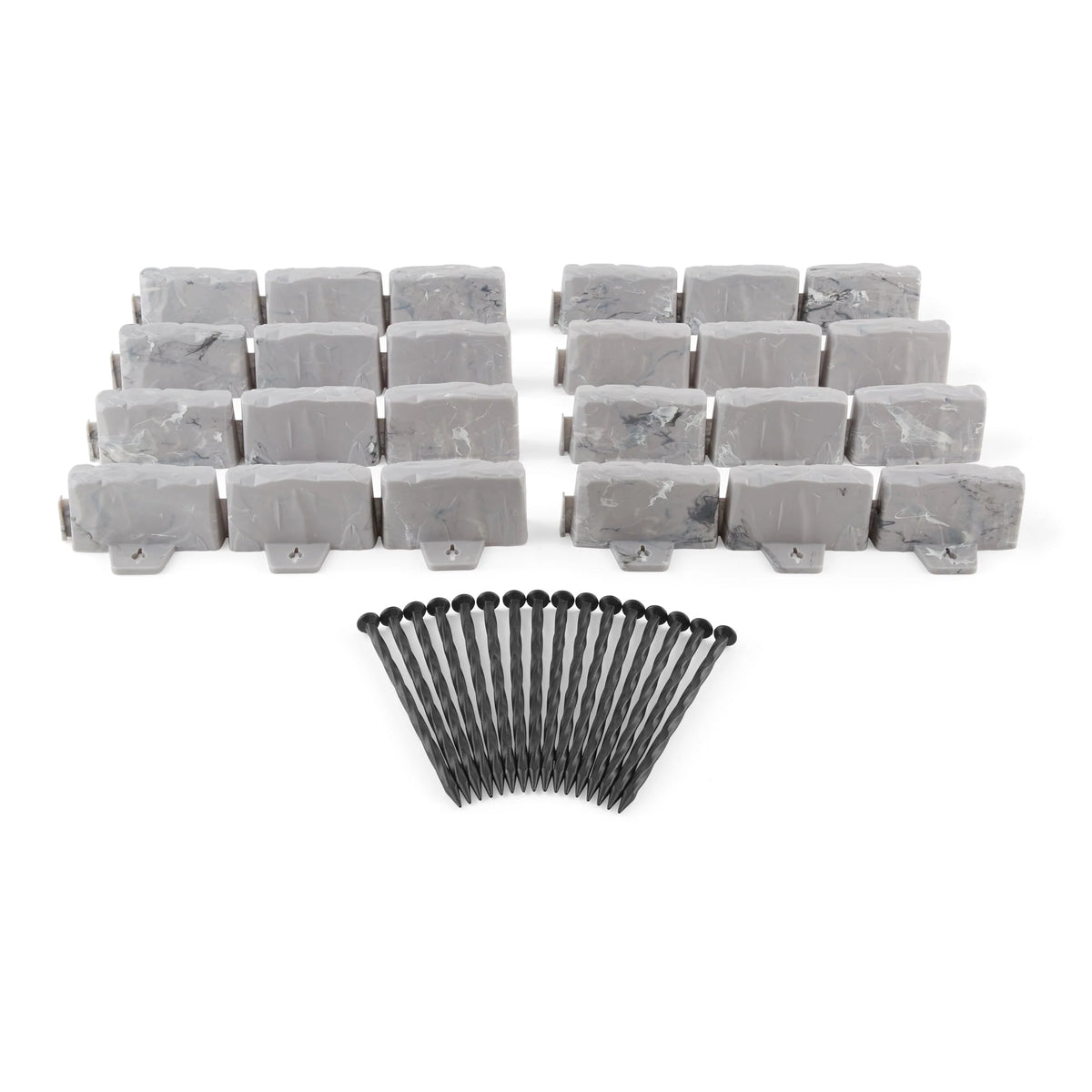 Faux Stone No-Dig Landscape Edging 10-ft. Plastic Gray T3130