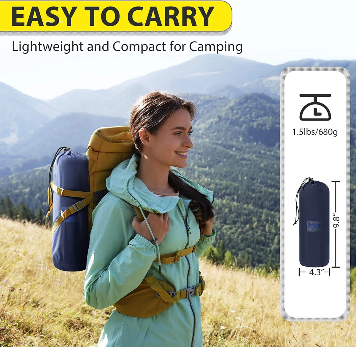 Navy Blue One Person Camping Mattress Z29862
