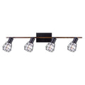 4-Light Matte Black and Faux Wood Track Lighting Kit O7024