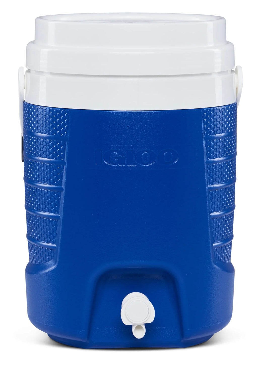 2-Gallon Plastic Beverage Jug with Hooks Blue Y91719