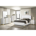 4-piece Contemporary Wood Eastern King Bedroom Set White and Gold N304