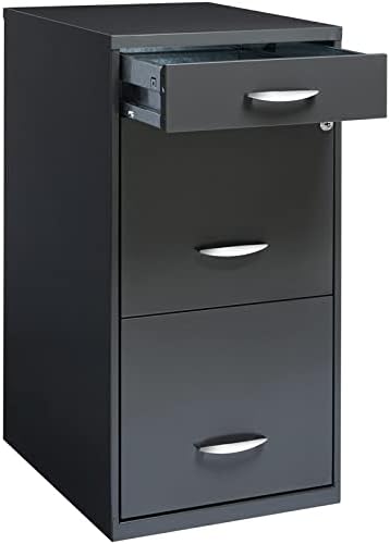 18 inch 3 Drawer Metal File Cabinet Charcoal V279599