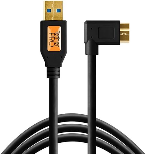 USB 3.0 to Micro-B Right Angle Cable, 15' (4.6m), Orange E829
