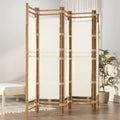 78.7" Bamboo and Canvas Folding Room Divider T6810