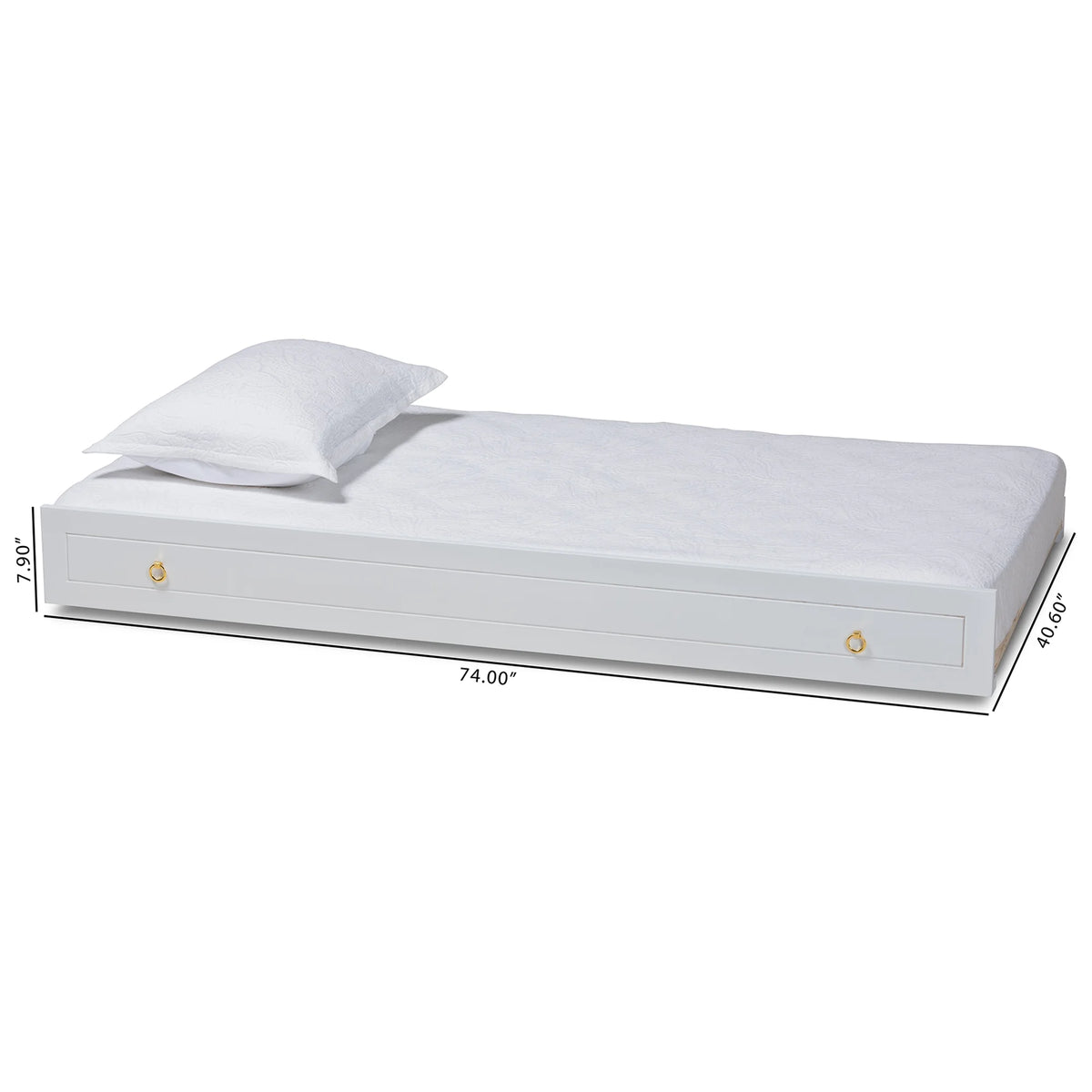 White Finished Wood Twin Size Trundle S166603