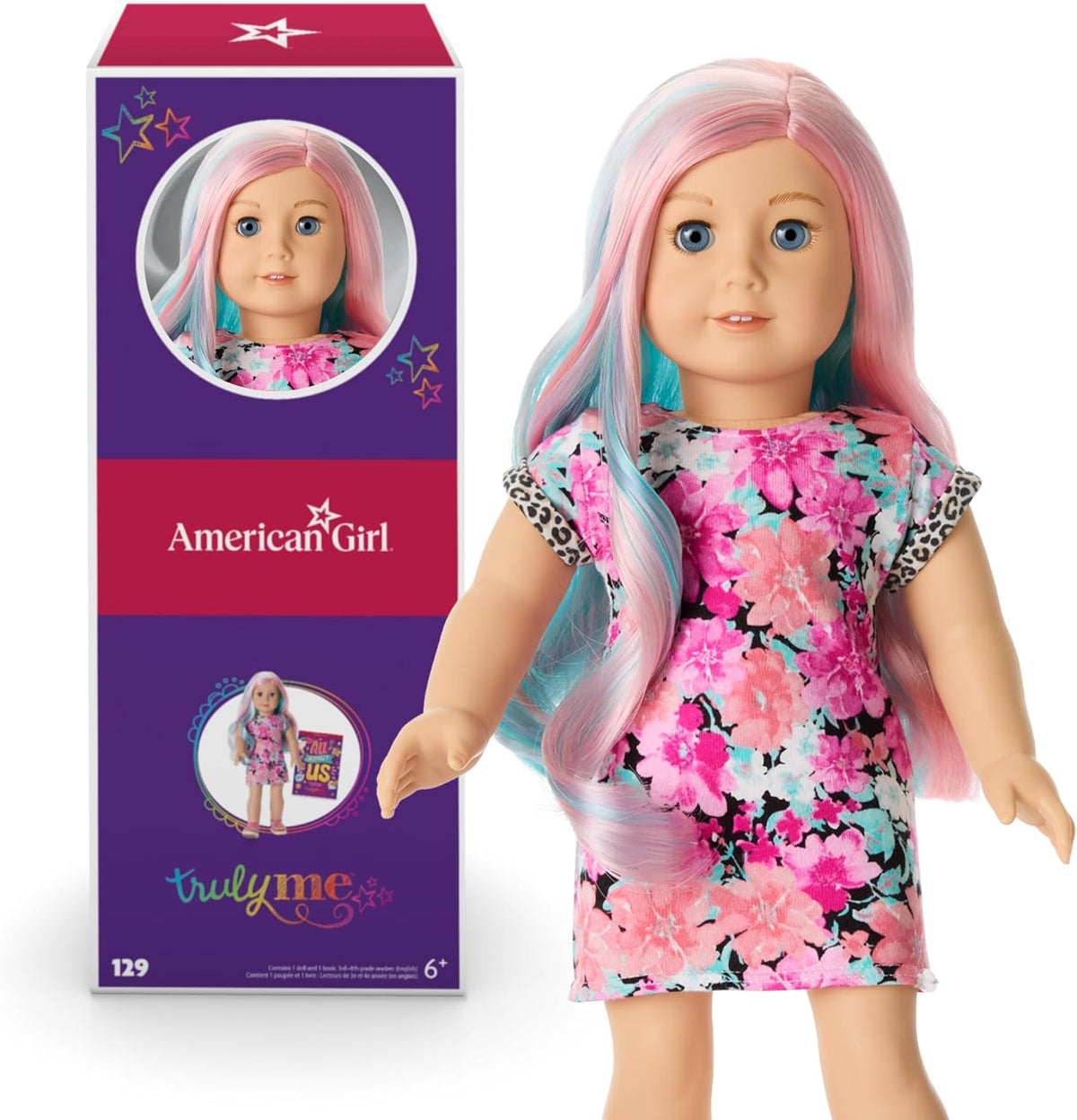 18-inch Doll with Lt Blue Eyes, Multicolor Hair, Lt Skin M854