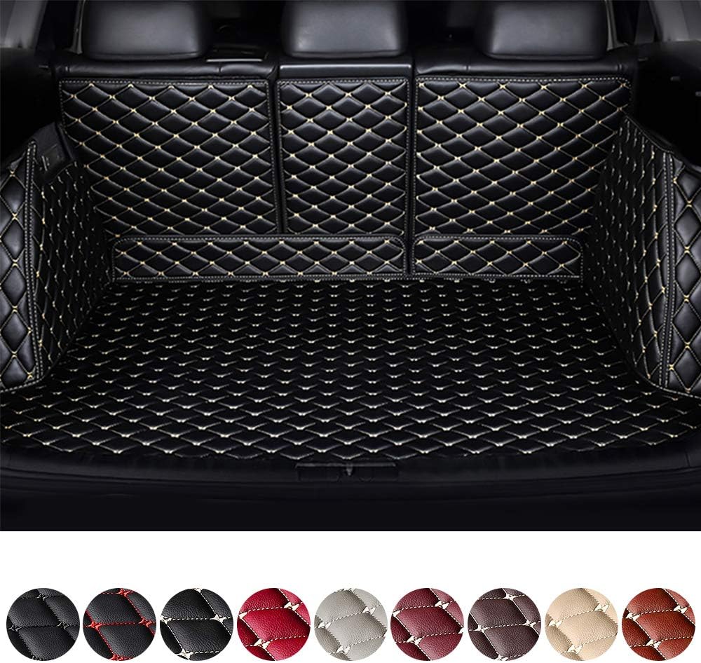 Black & Beige Waterproof Non-Slip Leather Trunk Mat Pack of 2 J89373