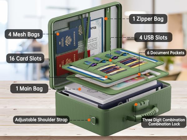 Fireproof Document Bag with Lock S63958