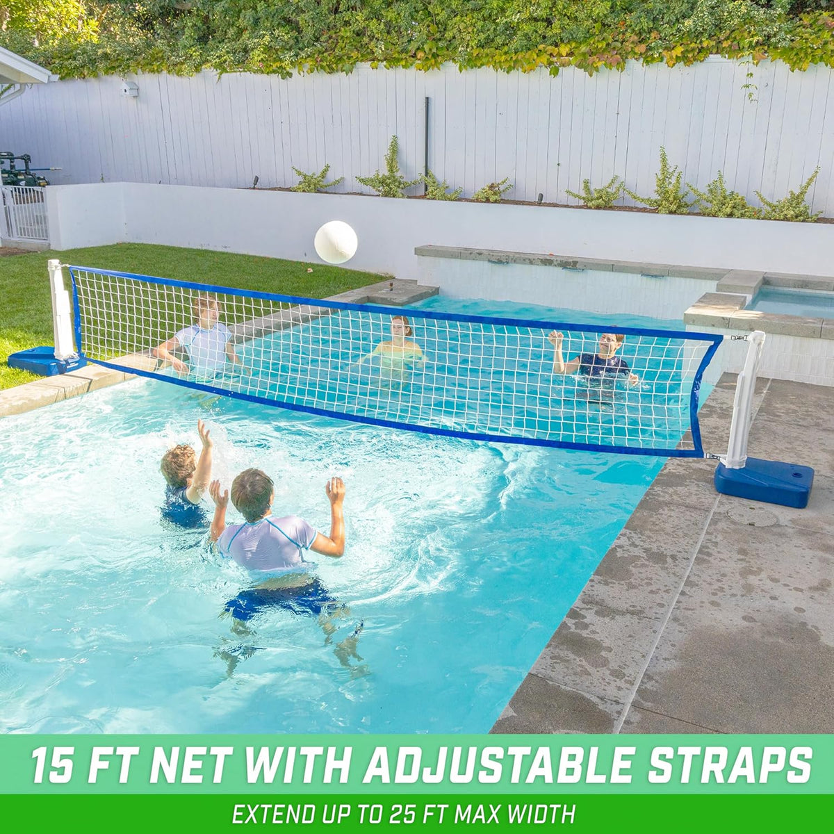 2-in-1 Pool Basketball Hoop & Volleyball Net Game Set G6154