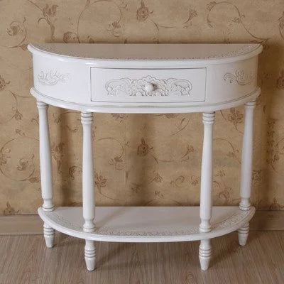 Carved Half Moon Console Table W342070