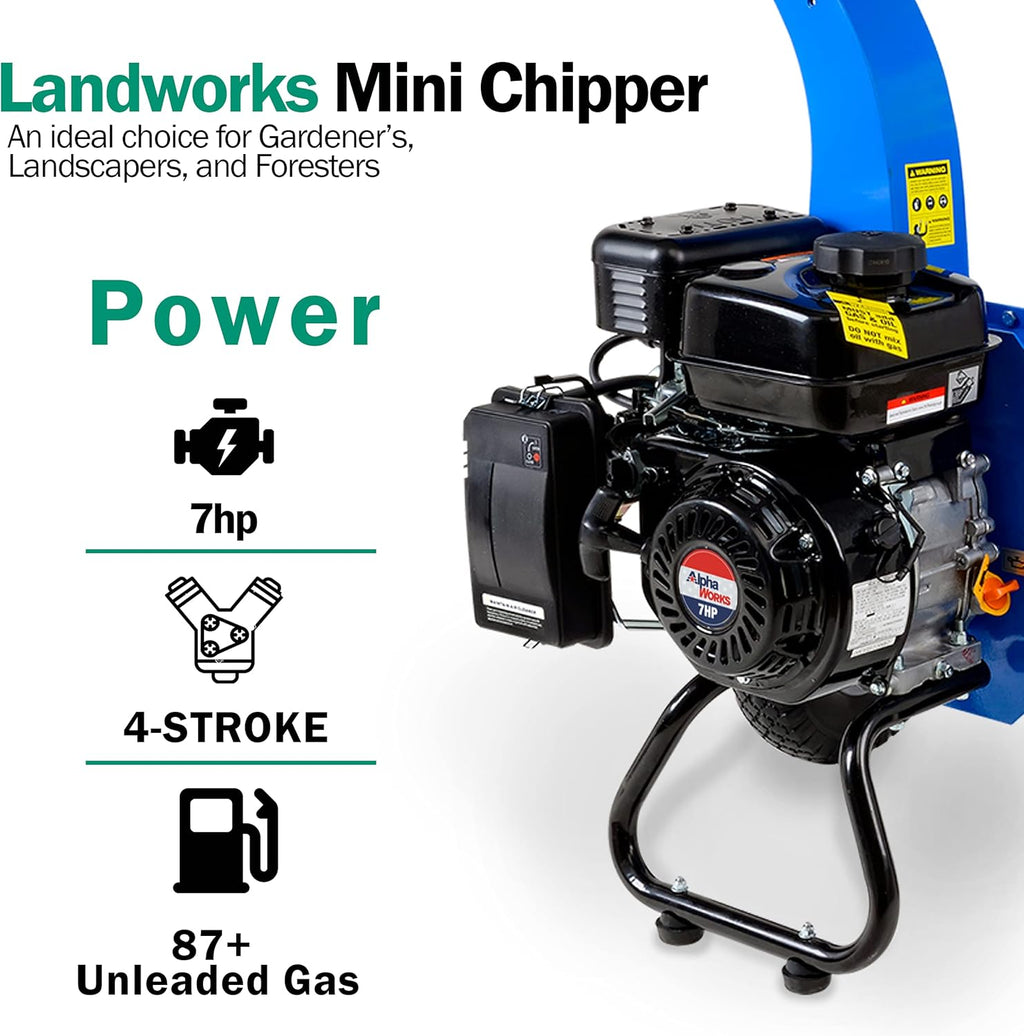 7HP 3 Inch Heavy Duty Wood Chipper Shredder Mulcher Y905