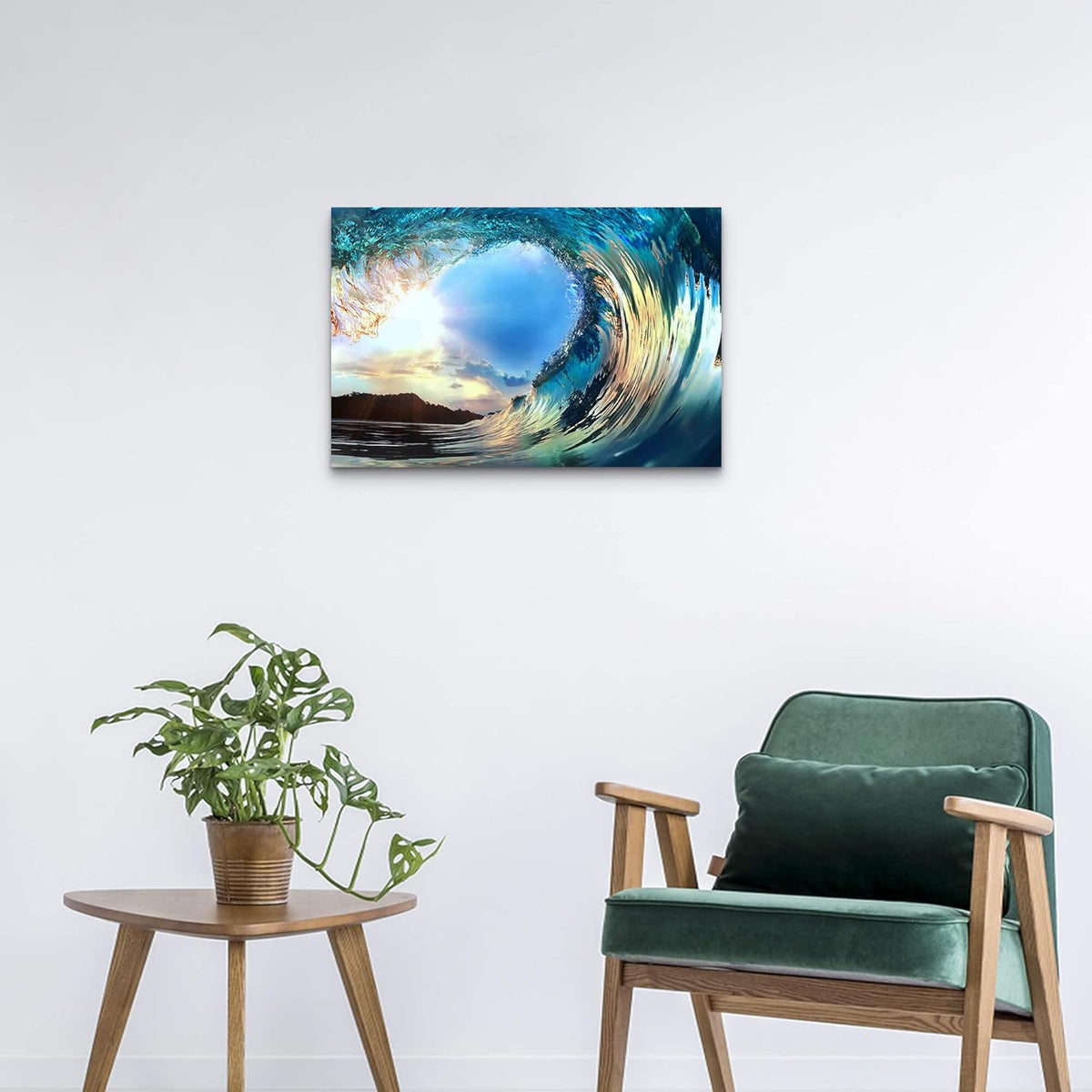 Blue Ocean Waves Canvas Wall Art V46556