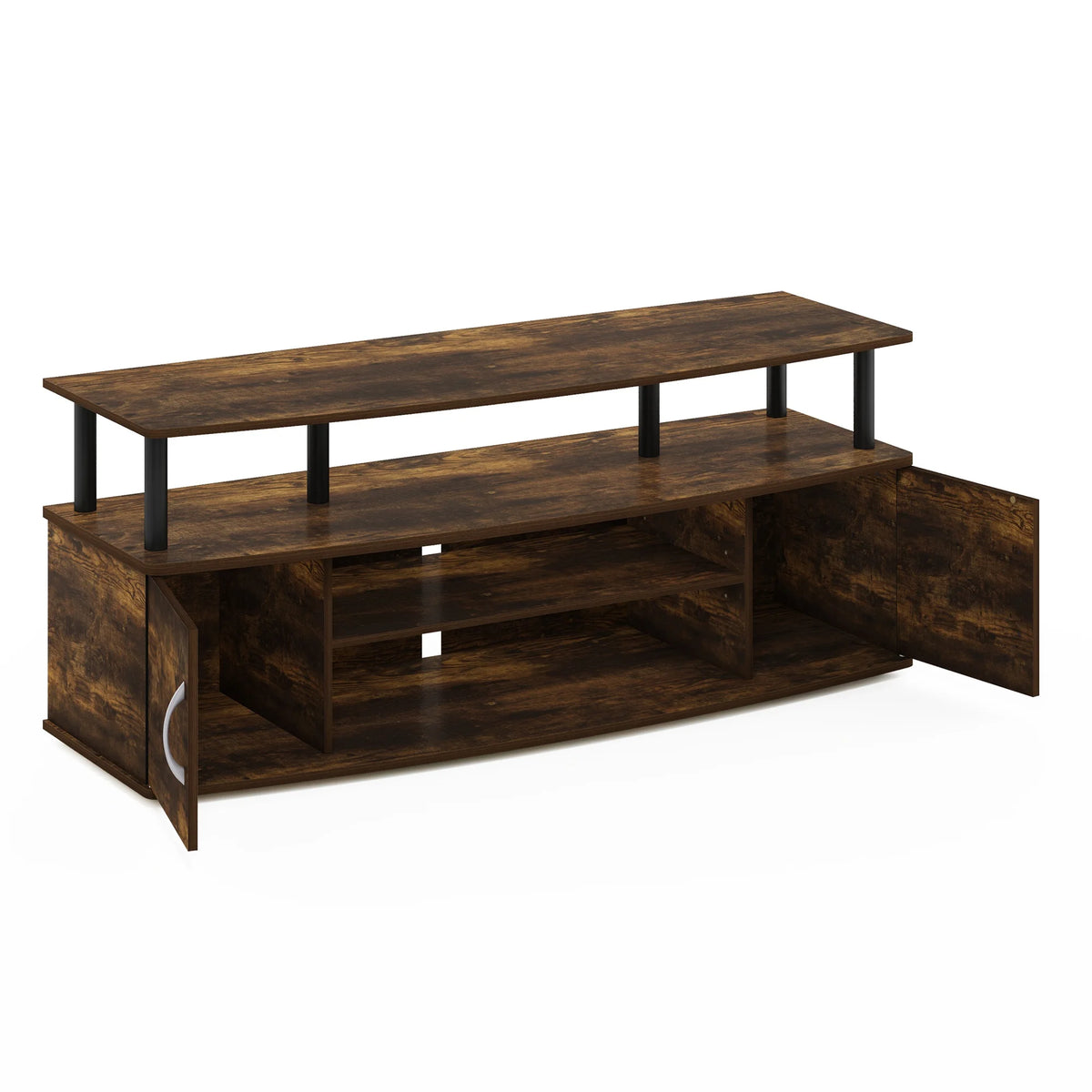 Large Entertainment Center for 55-IN TV, Amber Pine/Black U808