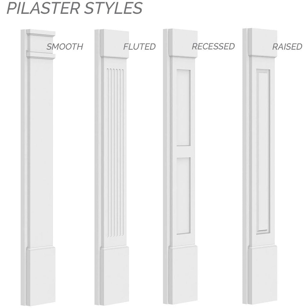 Fluted PVC Pilaster with Capital & Base (Pair) W896371