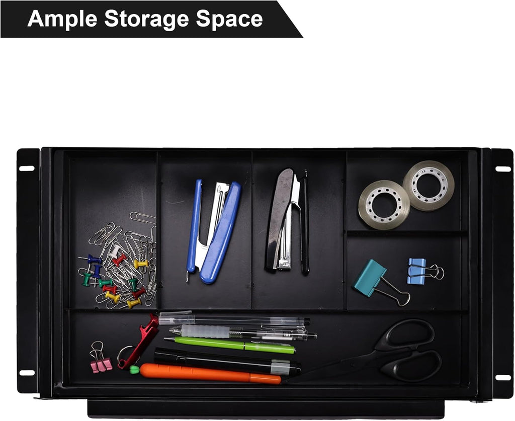 18.8 inch Under Desk Pull-Out Drawer with Lock Sliding Metal Pencil Drawer S46242