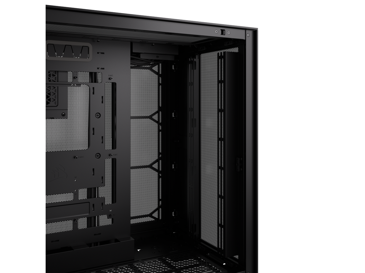 Black Super Mid-Tower Tempered Glass Airflow Case S7129