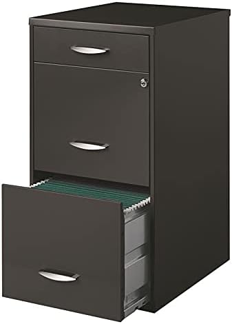 18 inch 3 Drawer Metal File Cabinet Charcoal V279599