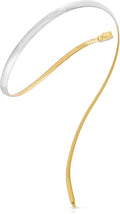 14k Yellow Gold and 925 Sterling Silver Reversible Omega Chain Necklace H239987